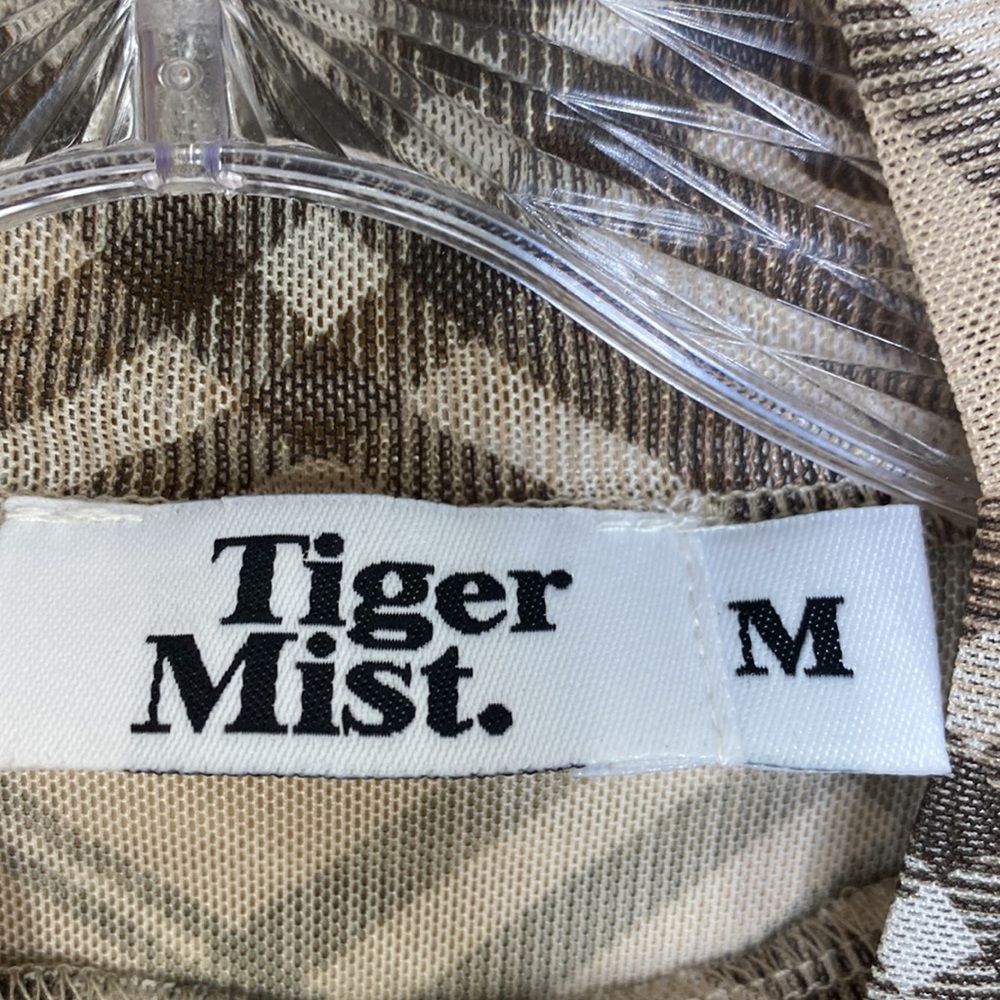 Tiger Mist Plaid Sheer Bodysuit - Picture 3 of 6